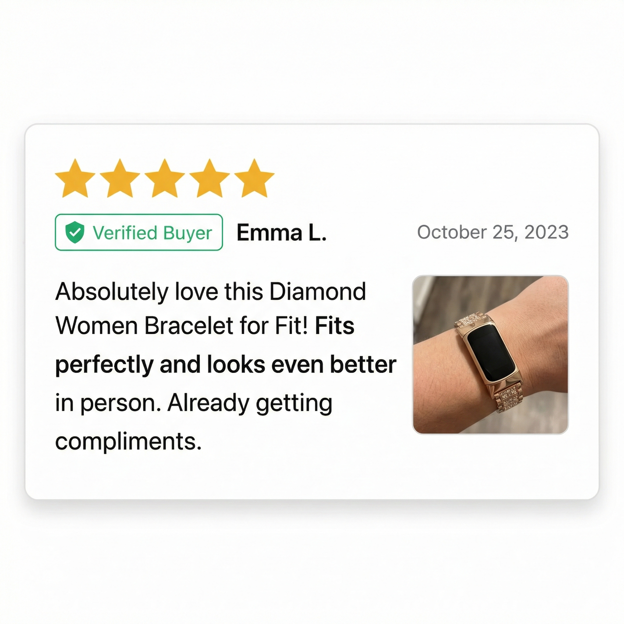 Diamond Women Bracelet for Fitbit Charge - Review Screenshot
