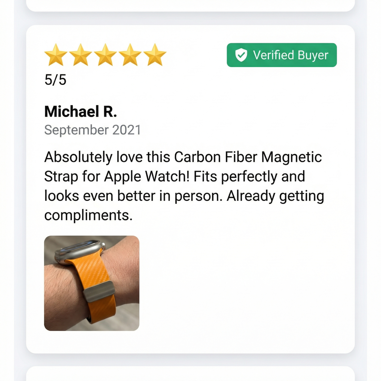 Carbon Fiber Magnetic Strap for Apple Watch - Review Screenshot
