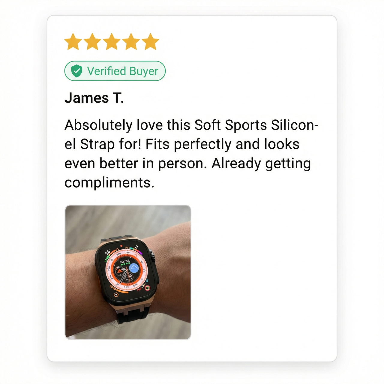 Soft Sports Silicone Strap for Apple Watch - Review Screenshot
