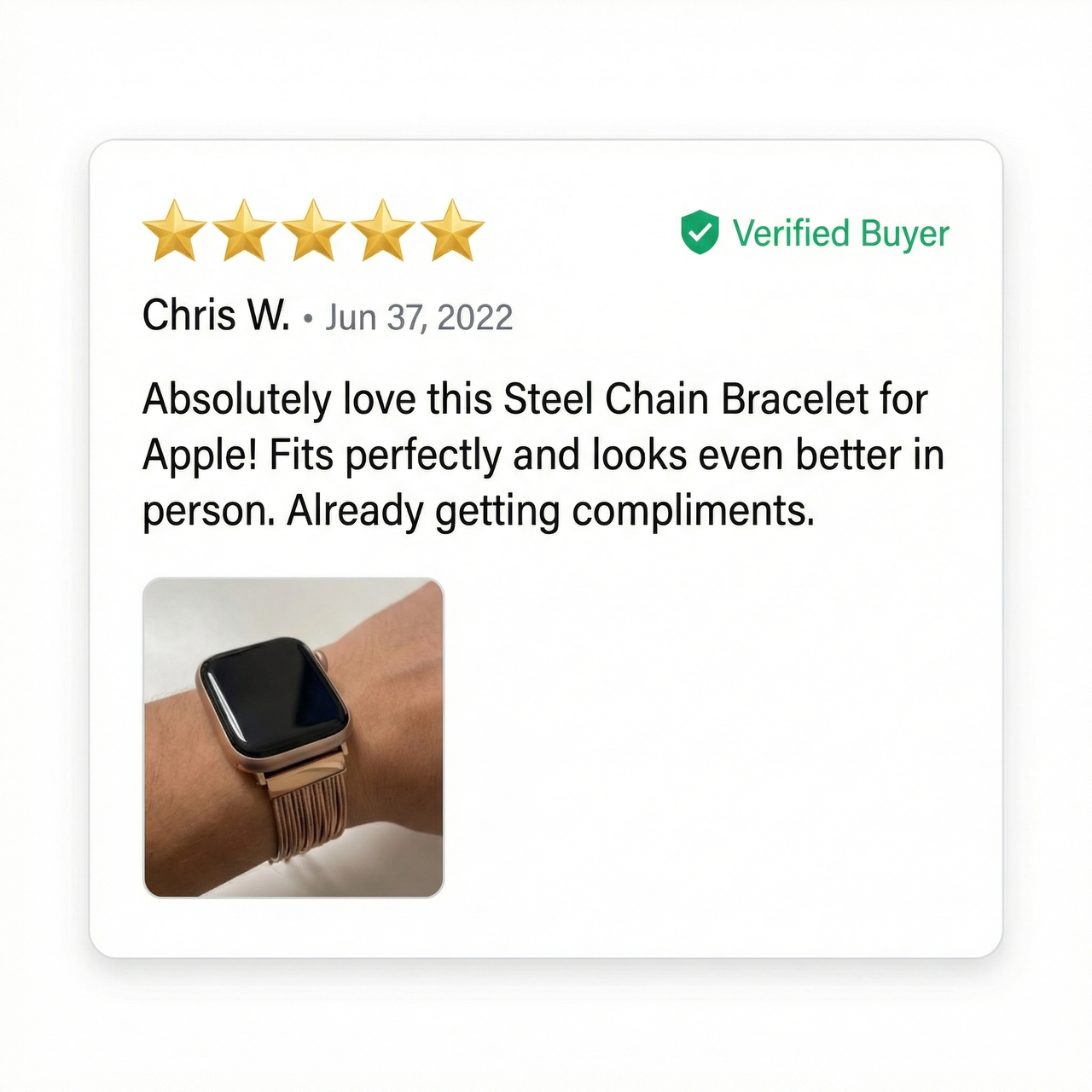Steel Chain Bracelet for Apple Watch - Review Screenshot