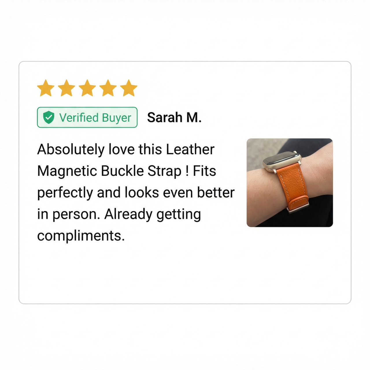 Leather Magnetic Buckle Strap for Apple Watch - Review Screenshot
