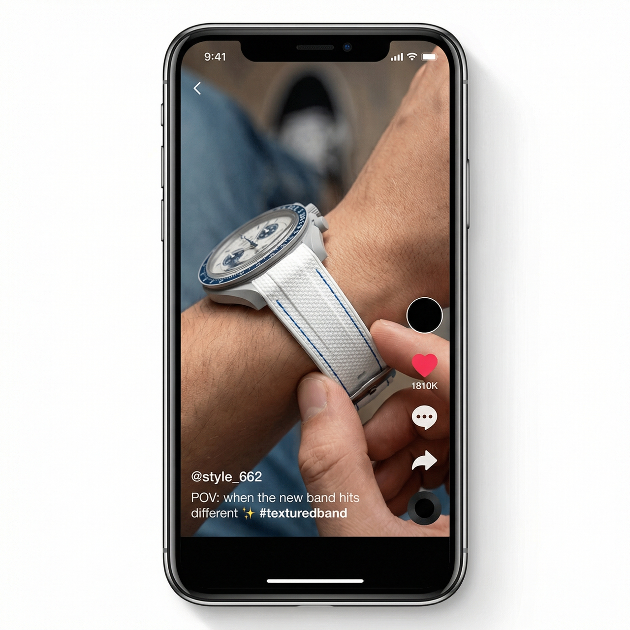 Textured Silicone Strap for Swatch X Omega Moonswatch - Tiktok Video