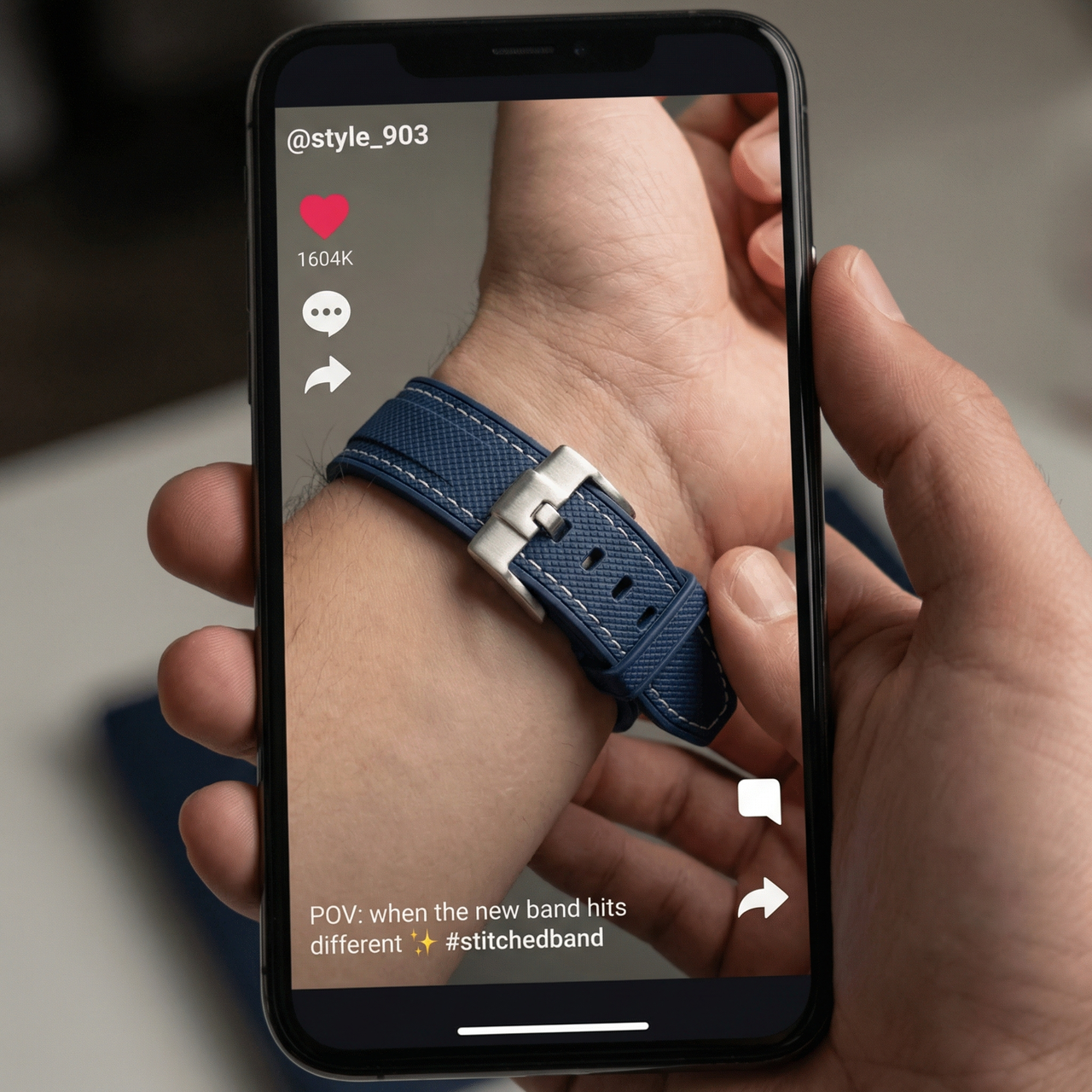 Stitched Silicone Rubber Watch Band for Omega X Swatch MoonSwatch - Tiktok Video