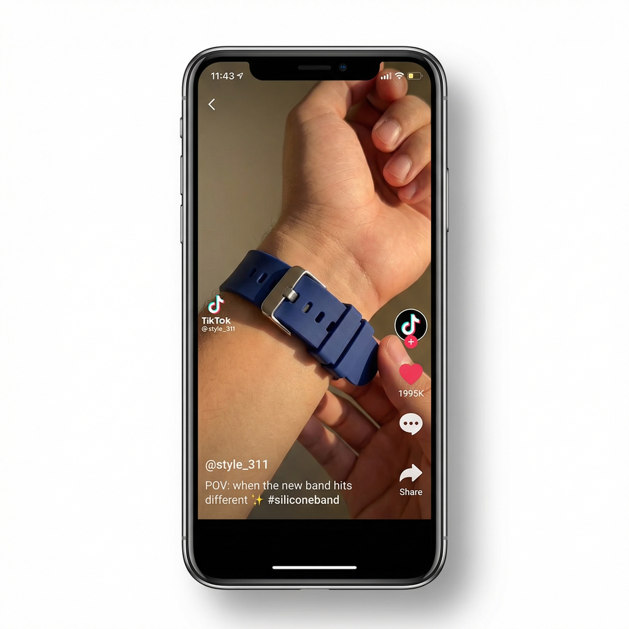 Silicone Sport Strap Watchband with Quick Release - Tiktok Video