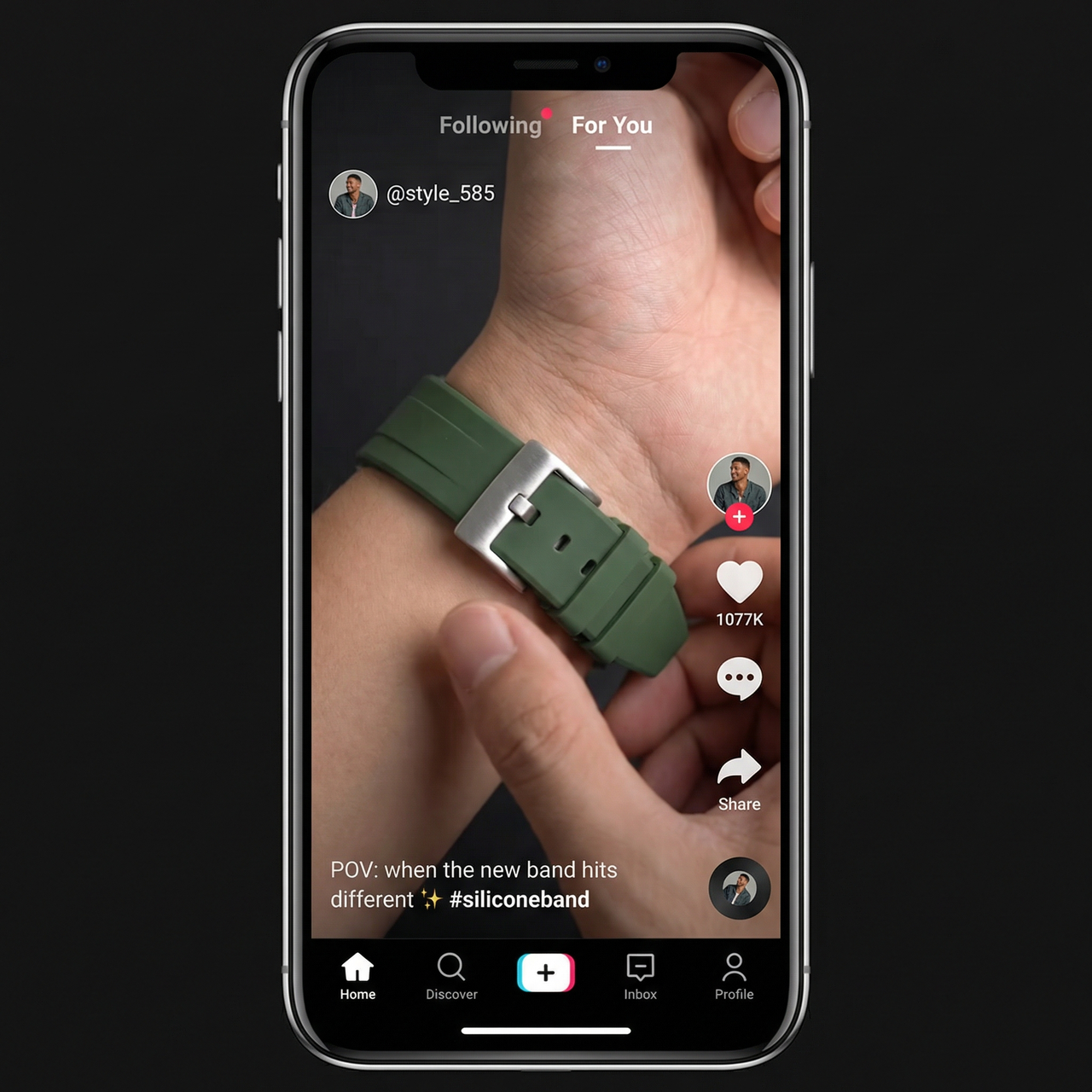 Silicone Rubber Watch Strap with Quick-Release - Tiktok Video