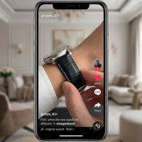 Thumbnail for Elegant Leather Crocodile Pattern Watchband - Tiktok Video