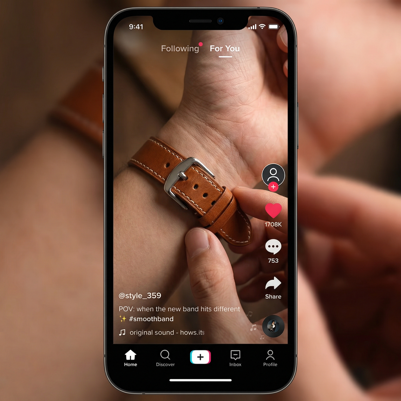 Smooth Cow Leather Watchband - Tiktok Video
