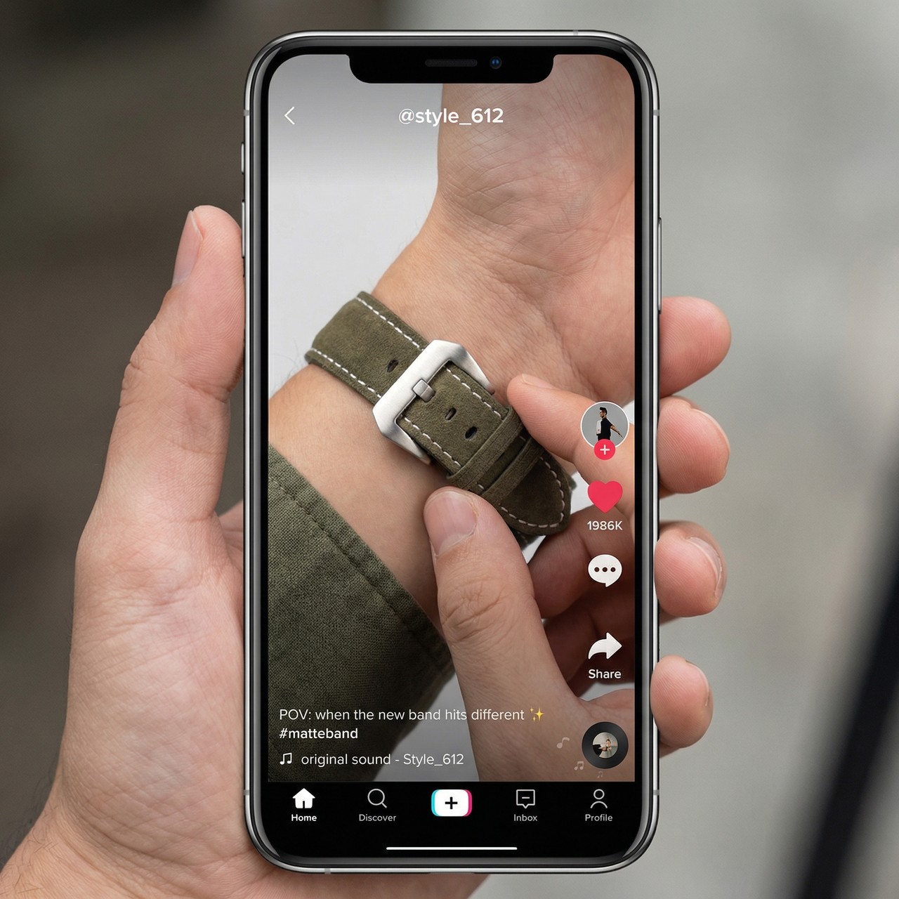 Matte Leather Watch Band - Tiktok Video