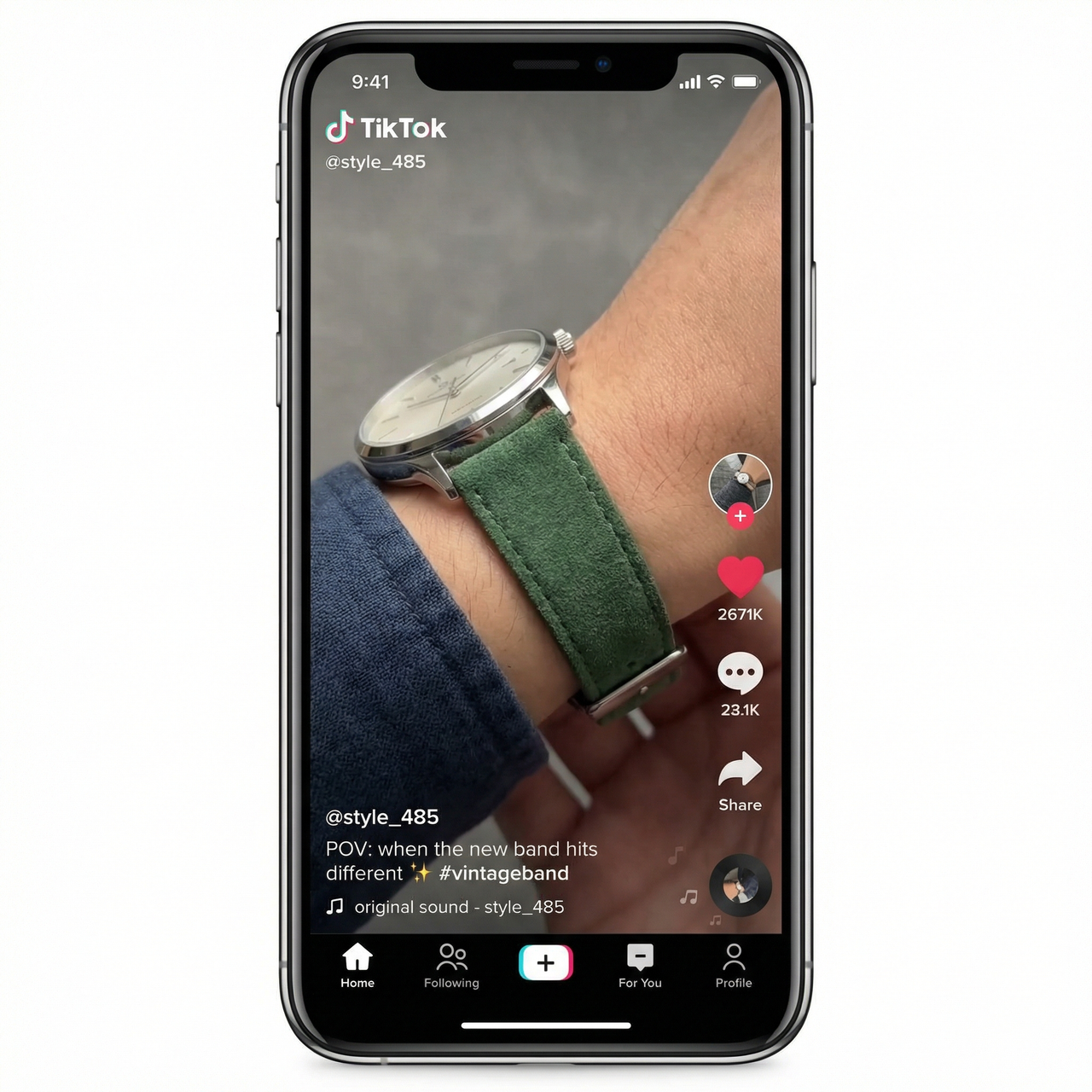 Vintage Suede Leather Watch Strap - Tiktok Video
