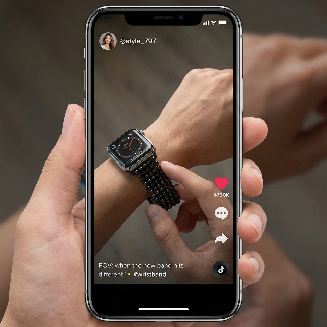 Wrist Link Strap for Apple Watch - Tiktok Video