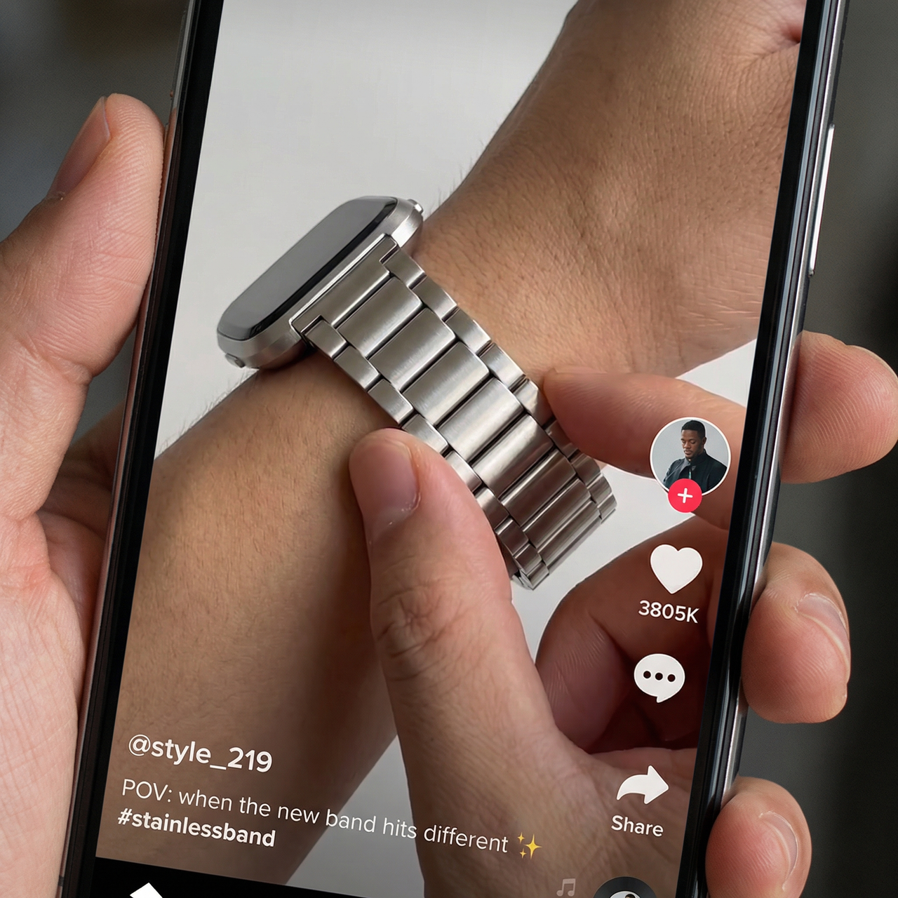 Stainless Steel Correa Band for Fitbit Versa / Versa 2 / Versa lite - Tiktok Video