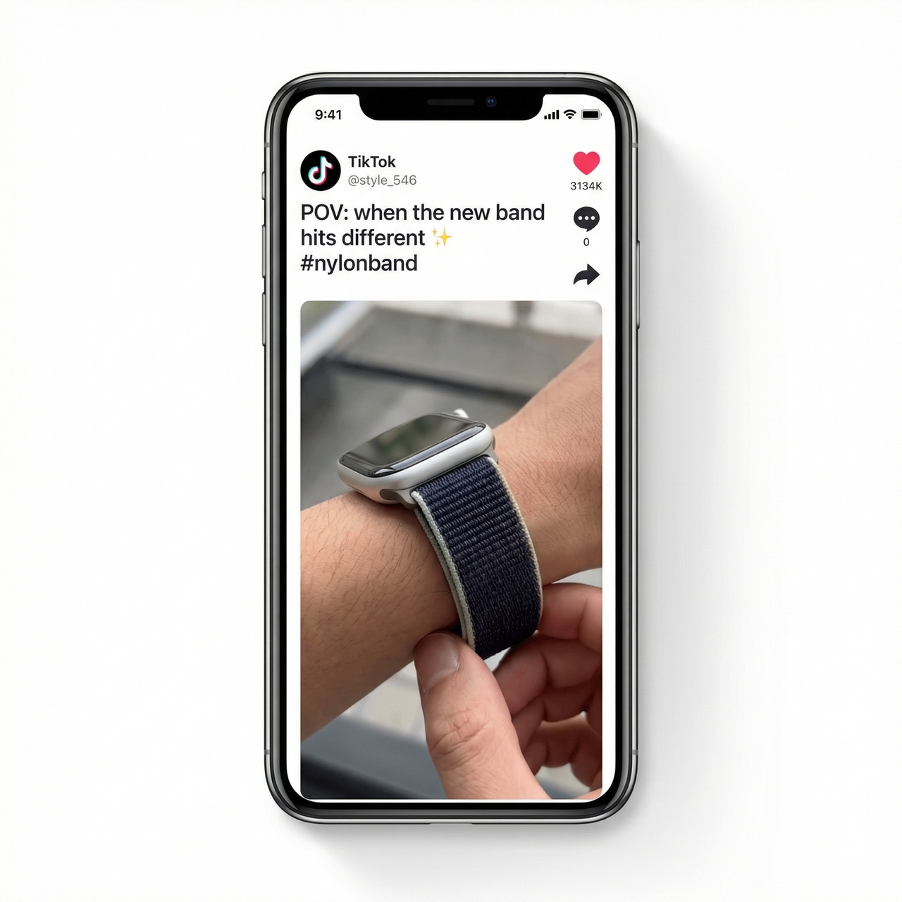 Nylon Solo Loop for Apple Watch - Tiktok Video