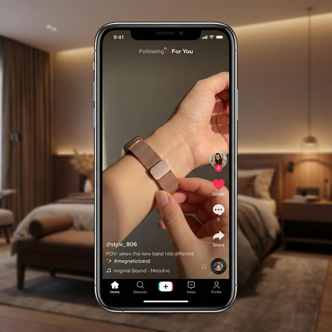 Magnetic Metal Strap for Fitbit Luxe - Tiktok Video