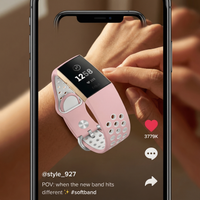 Thumbnail for Soft Silicone Sports Band for Fitbit Charge 3 / 4 - Tiktok Video