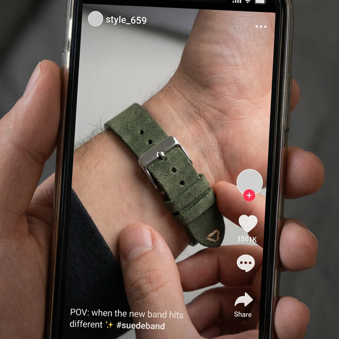 Suede Leather Retro Watch Strap - Tiktok Video