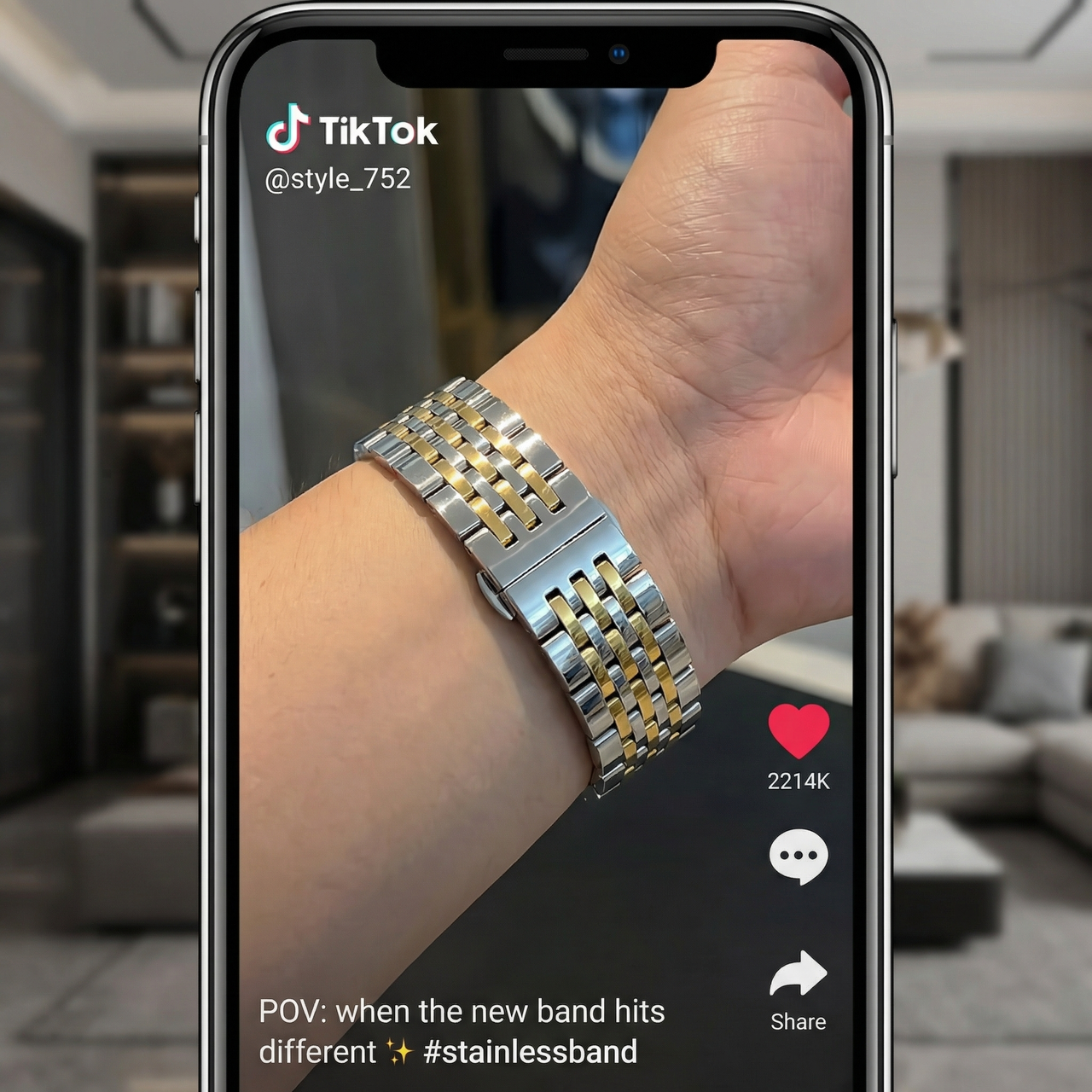 Stainless Steel Presidents Watchband - Tiktok Video