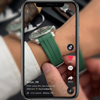 Thumbnail for Curved End Rubber Silicone Watch Band for Rolex and Omega - Tiktok Video