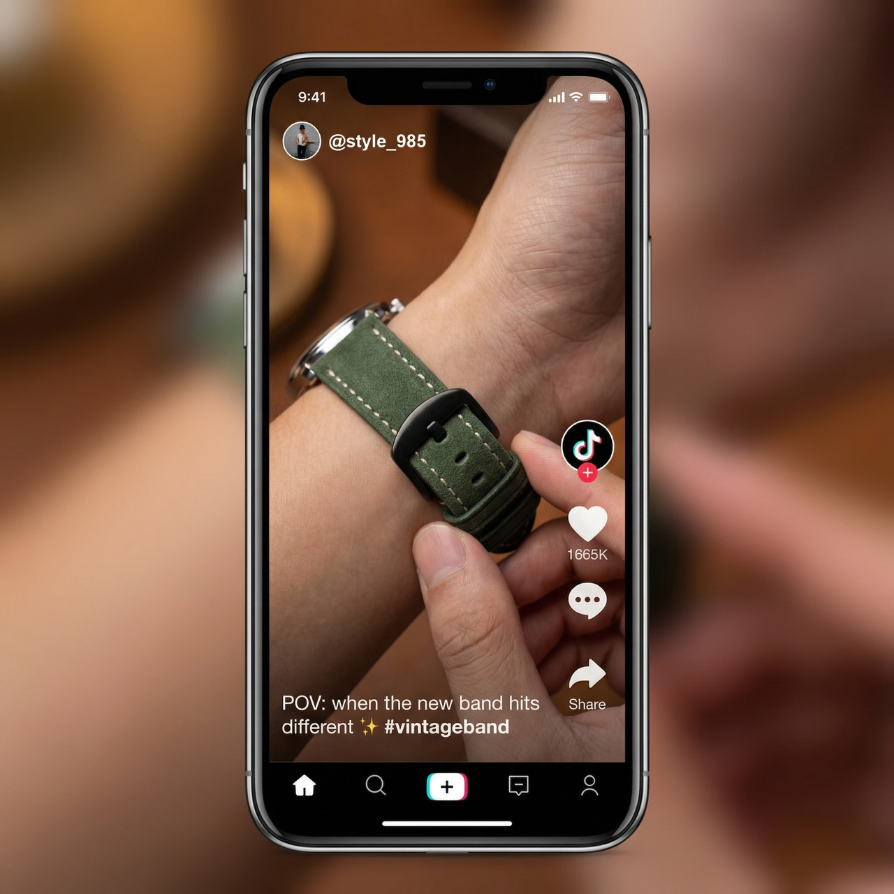 Vintage Genuine Leather Band for Omega MoonSwatch - Tiktok Video
