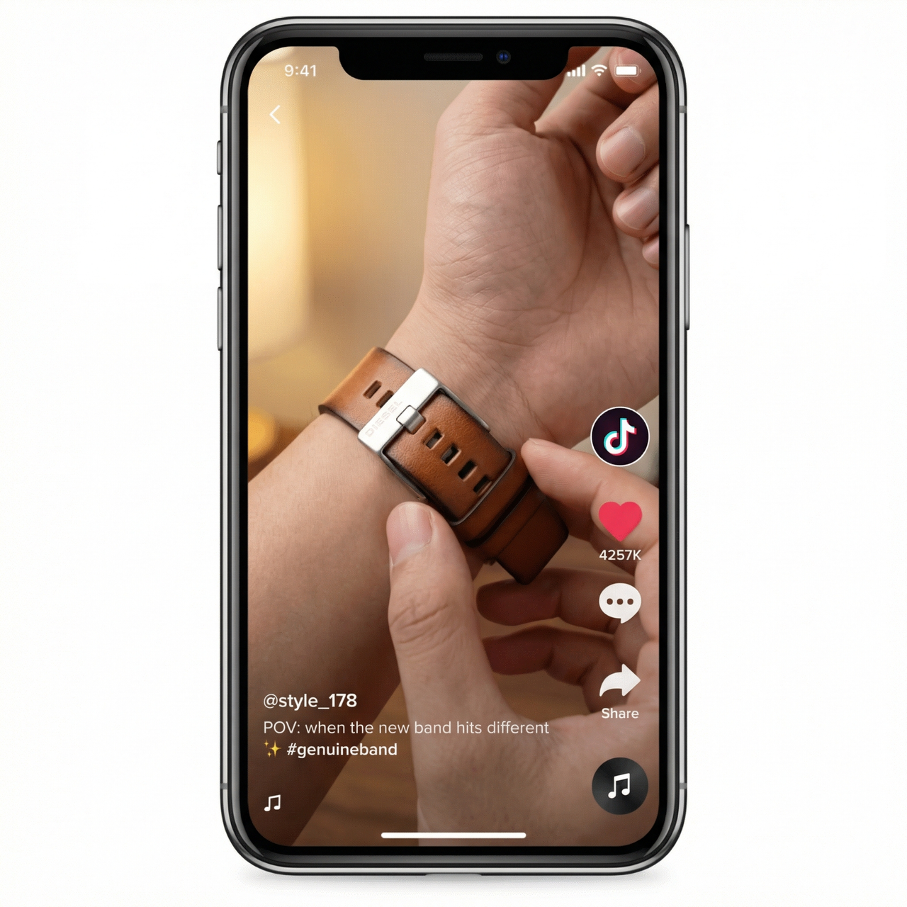 Genuine Leather Watch Strap for Diesel - Tiktok Video