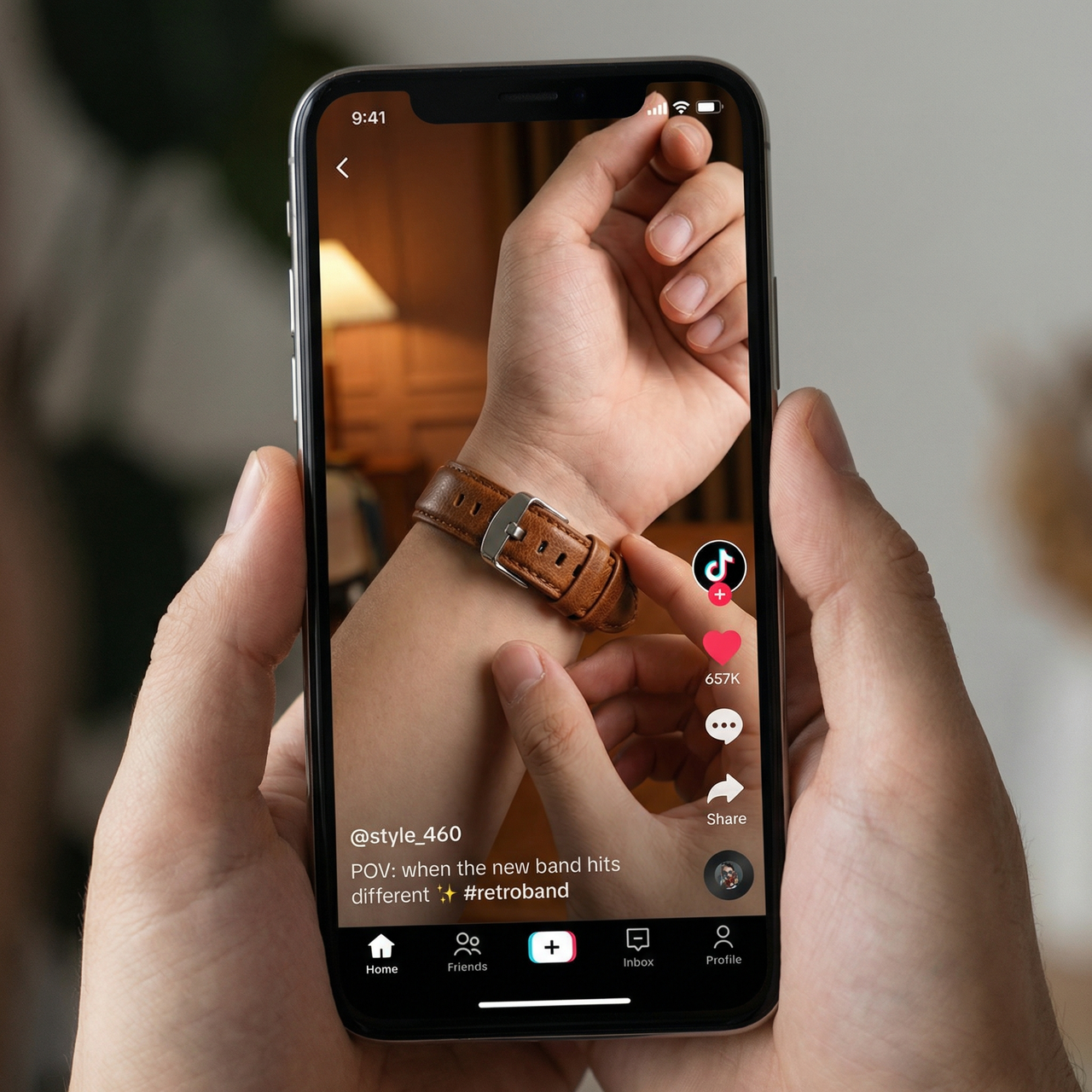 Retro Calf Leather Watch Band with Quick Release - Tiktok Video