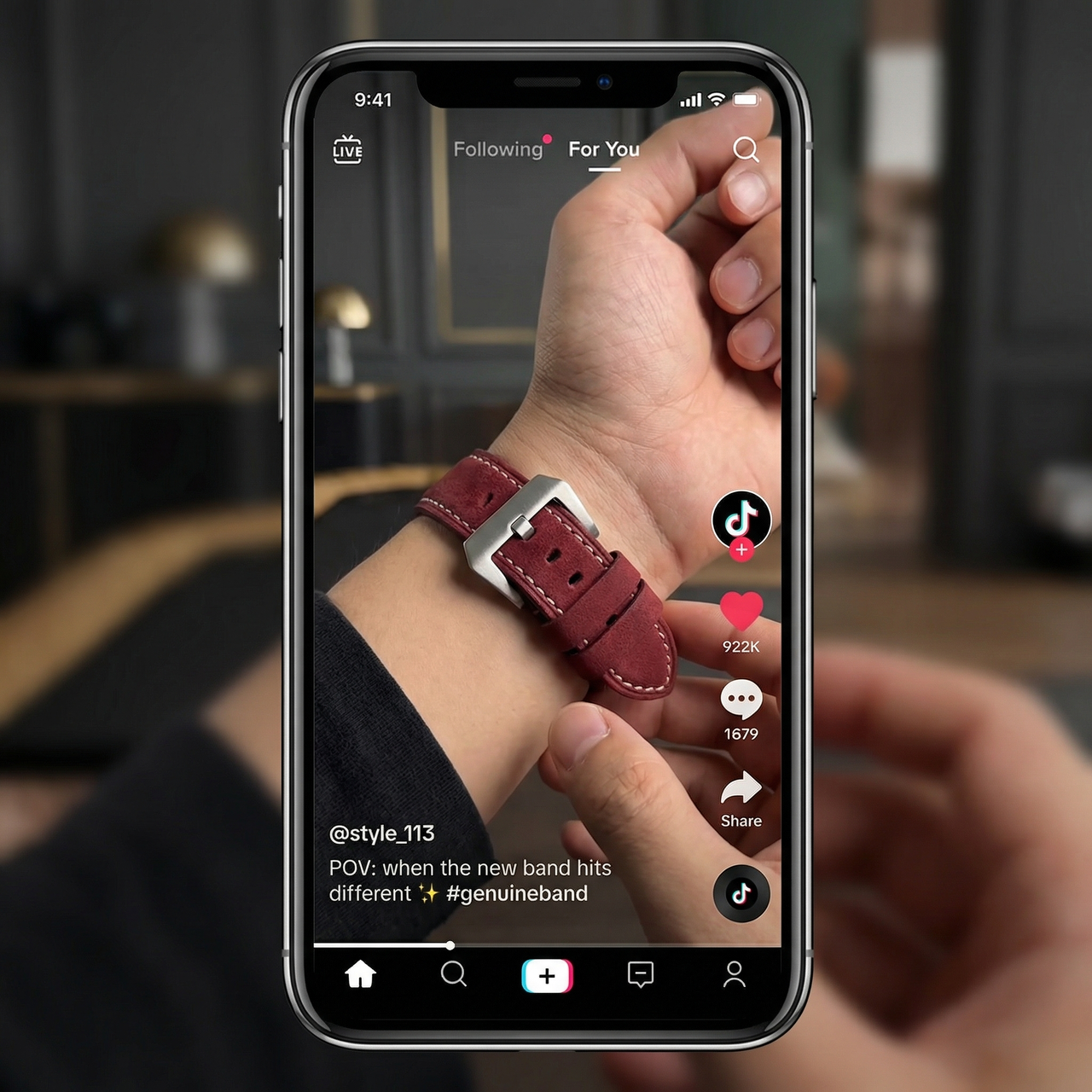 Genuine Matte Cowhide Watch Strap - Tiktok Video