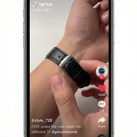 Thumbnail for Genuine Leather Watchband with End Link for Tissot PRX - Tiktok Video