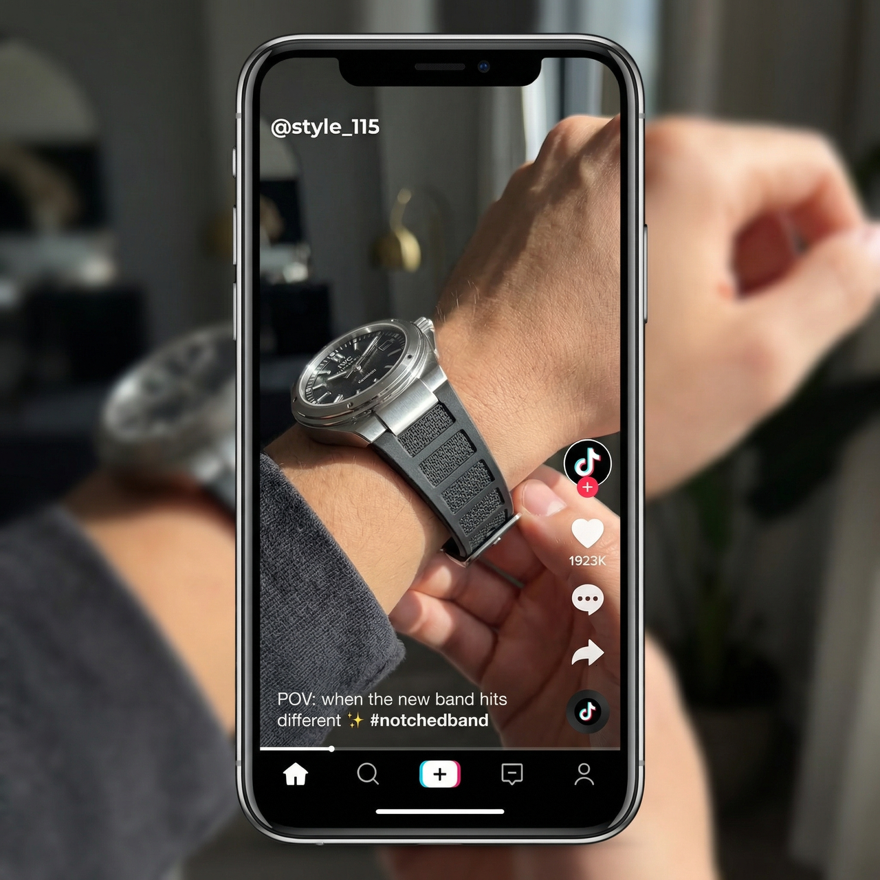 Notched End Rubber Watchband for IWC - Tiktok Video
