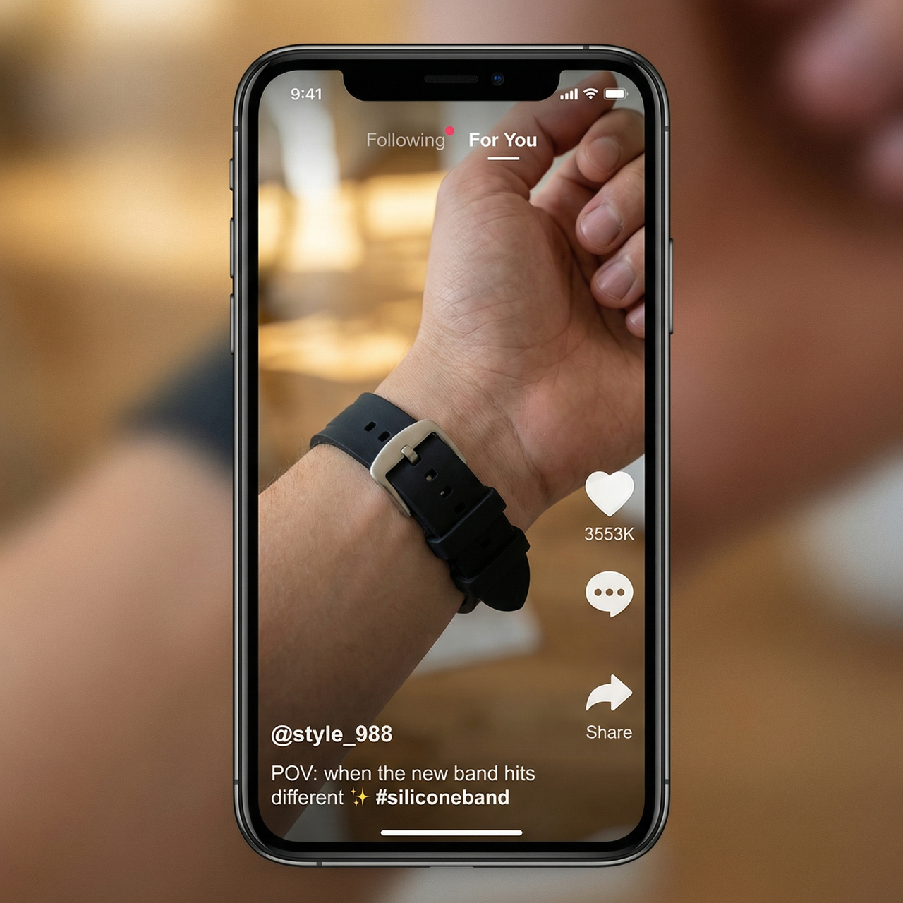 Silicone Notched Watchband for Armani AX - Tiktok Video