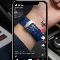 Thumbnail for Crocodile Leather Print Butterfly Buckle Strap - Tiktok Video