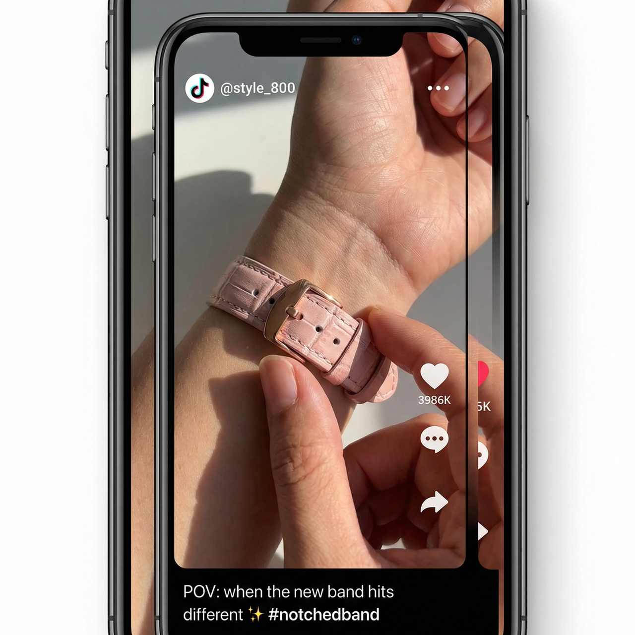 Notched Cowhide Leather Watchband for Rossini Watches - Tiktok Video
