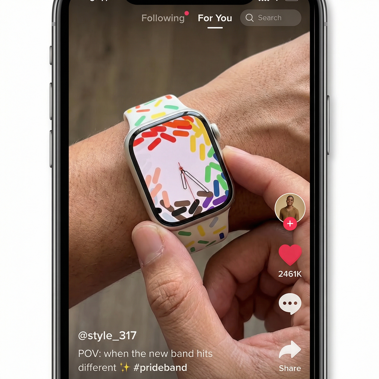 Pride Confetti Silicone Strap for Apple Watch - Tiktok Video
