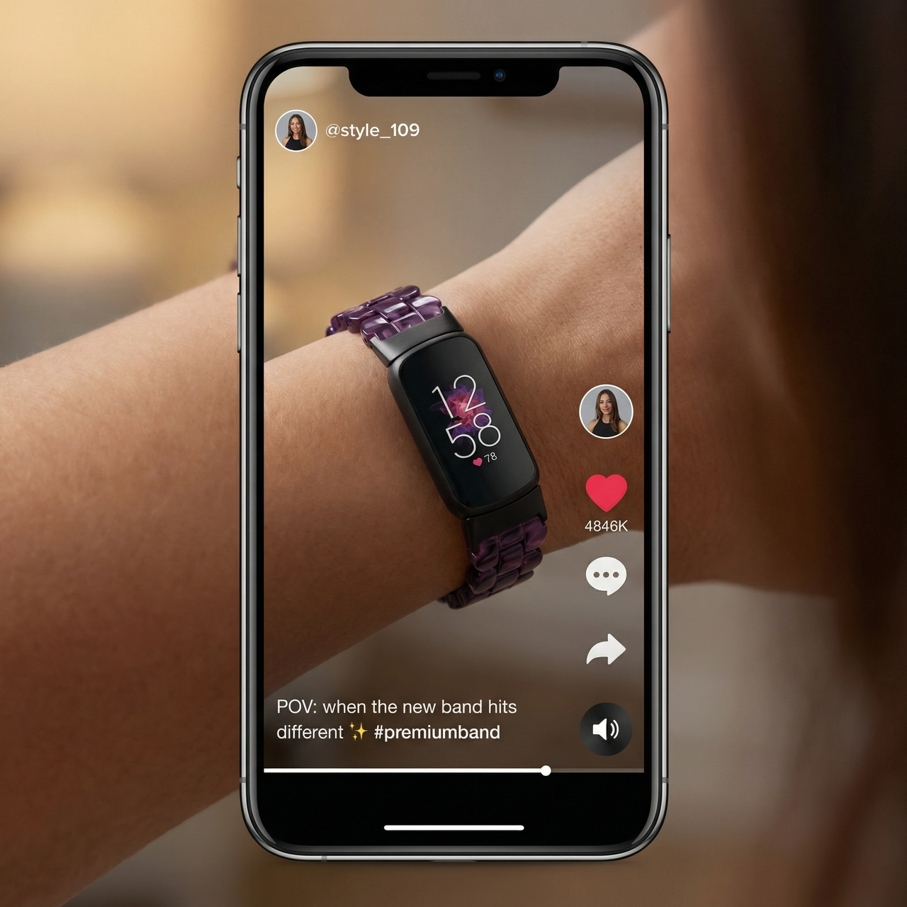 Premium Resin Watch Band for Fitbit Luxe - Tiktok Video