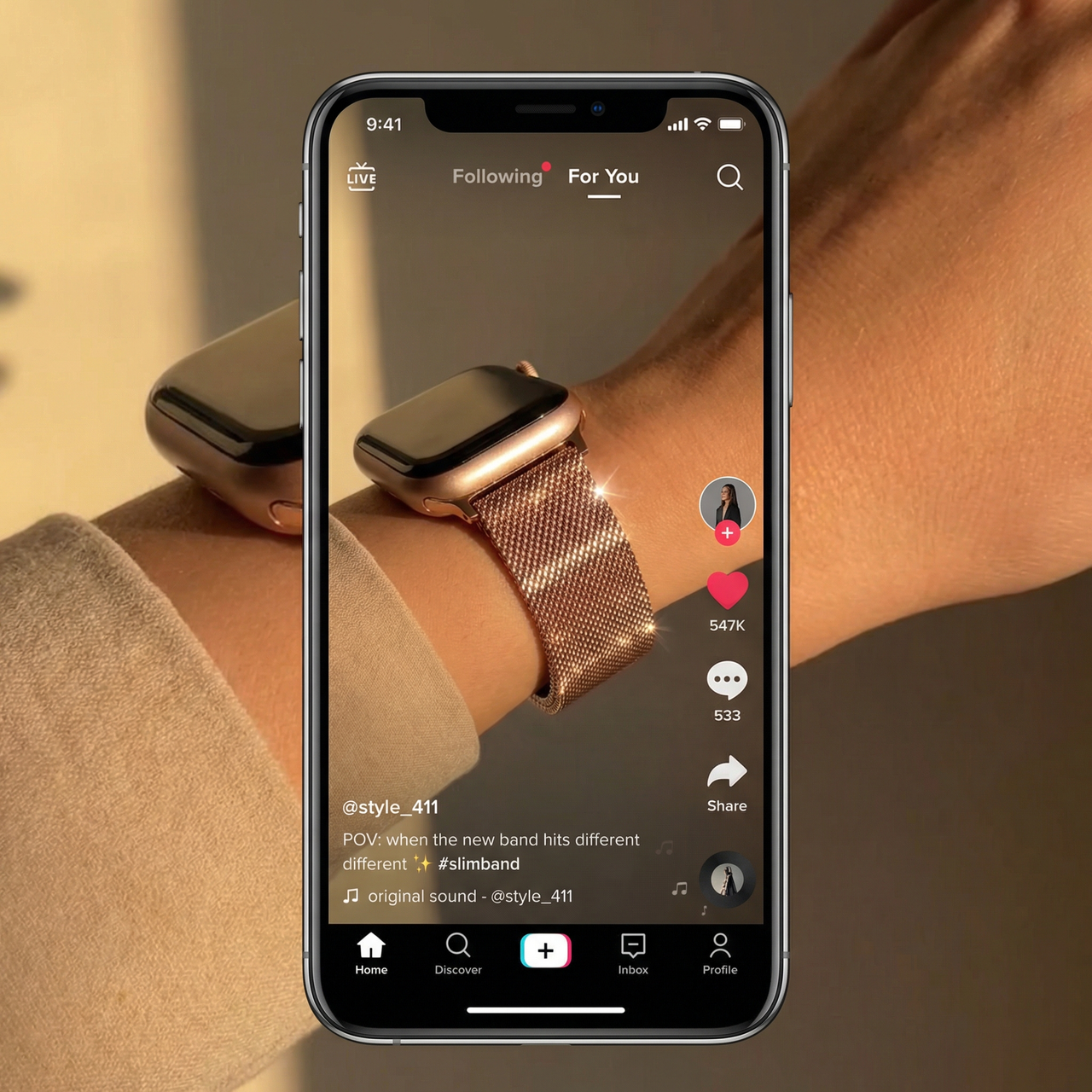 Slim Milanese Loop Strap for Apple Watch - Tiktok Video