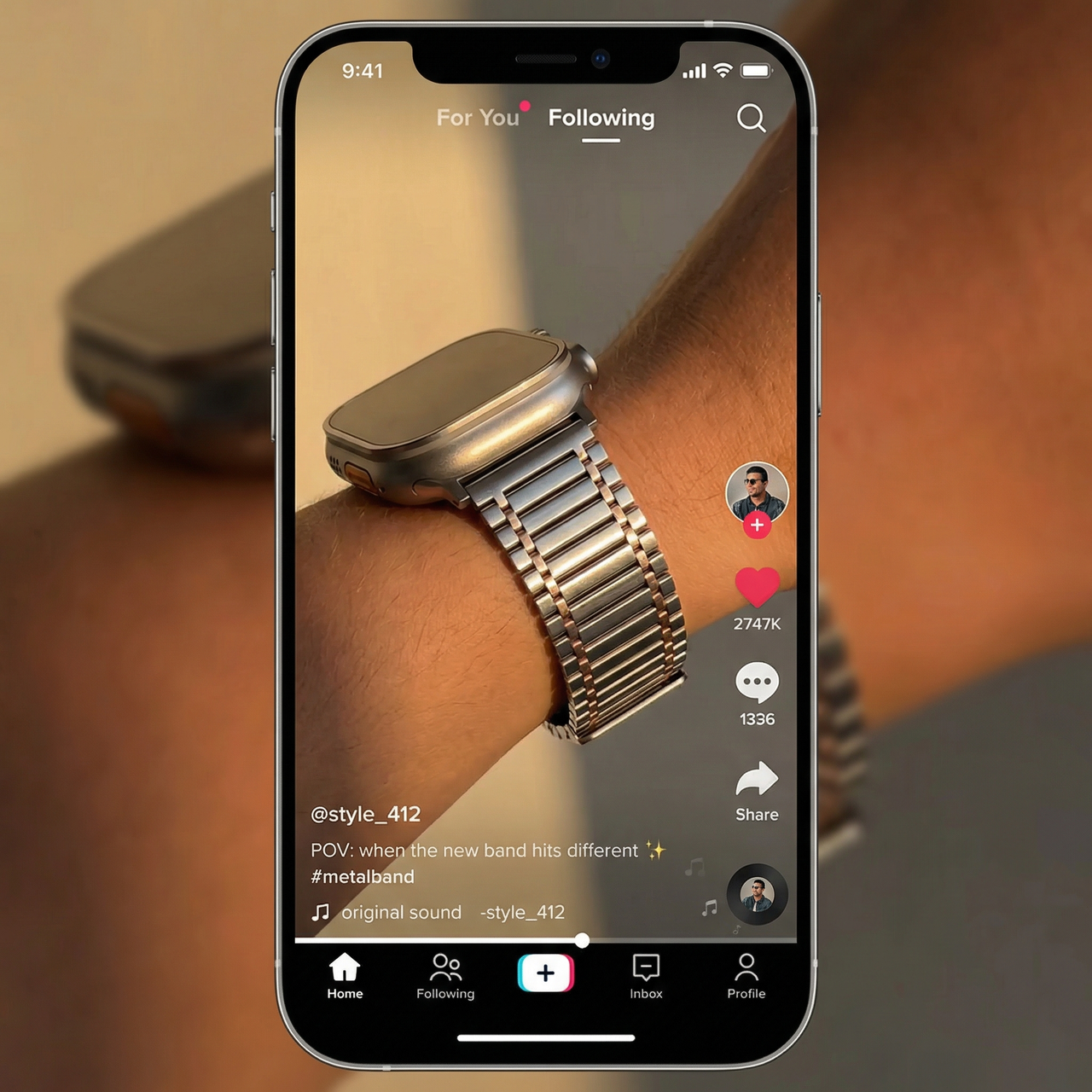Metal Magnetic Strap for Apple Watch - Tiktok Video