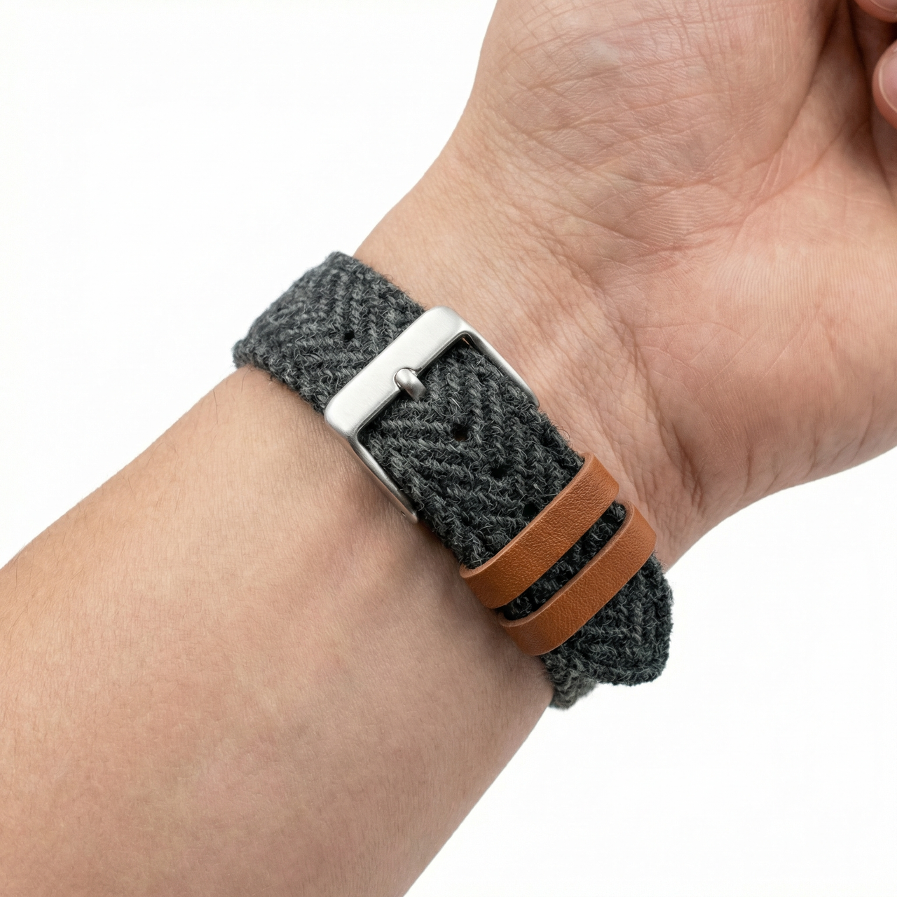 Tweed Leather Watchband with Quick Release - Wristshot