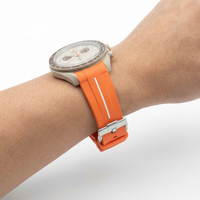 Thumbnail for Curved End Rubber Watch Strap for Omega Moonswatch - Wristshot