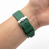 Thumbnail for Unicolor Curved End Rubber Strap for Omega X Swatch MoonSwatch - Wristshot