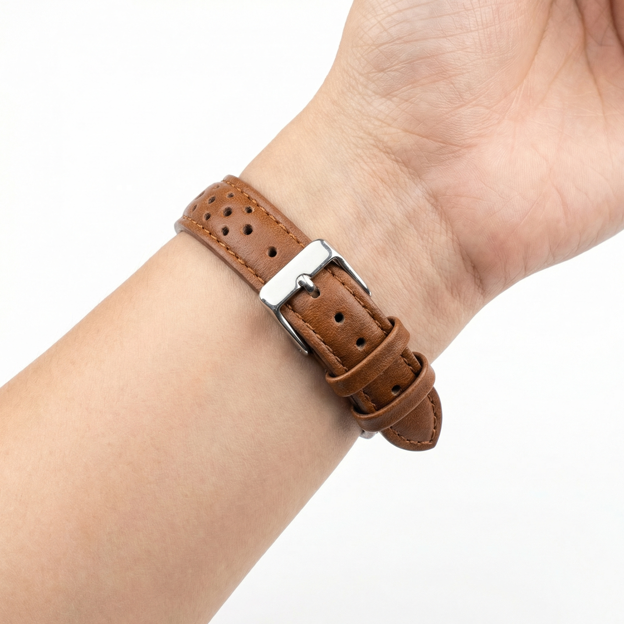 Genuine Leather Rally Perforated Watch Strap with Quick Release - Wristshot