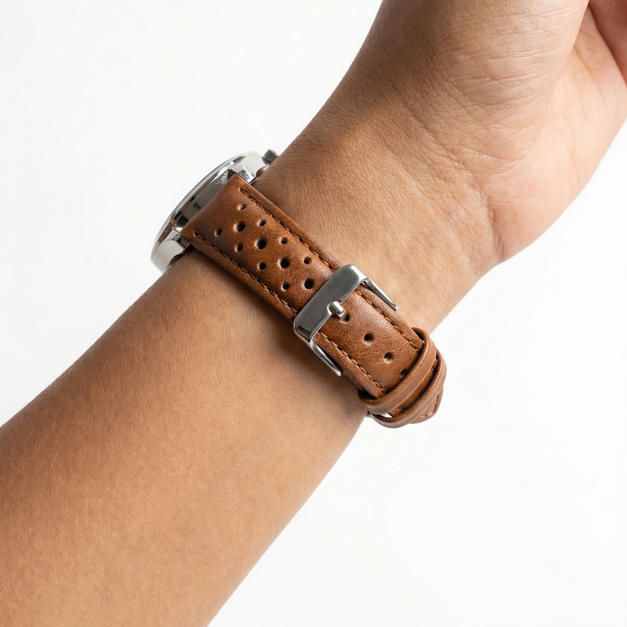 Genuine Leather Rally Perforated Watch Strap with Quick Release - Wristshot