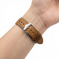 Thumbnail for Stitched Vintage Genuine Leather Racing Watchband - Wristshot