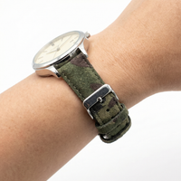 Thumbnail for Suede Leather Camouflage Watch Strap - Wristshot