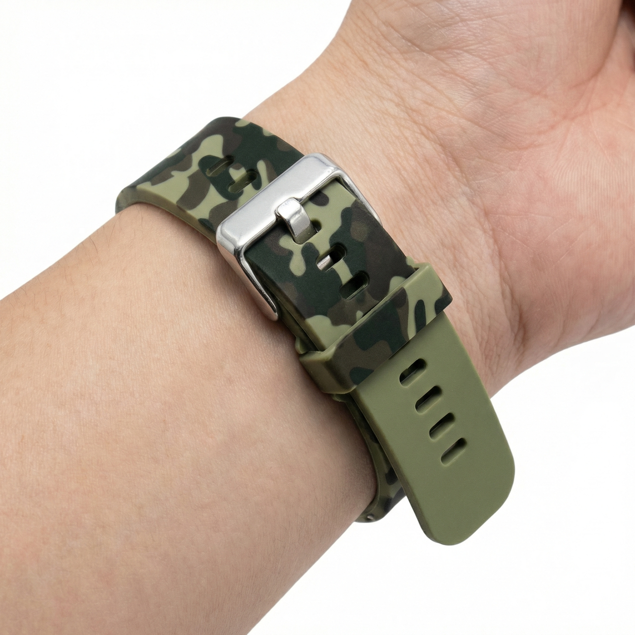 Camo Silicone Watchband with Quick Release Pin - Wristshot