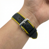 Thumbnail for Colored Border Silicone Carbon Watch Strap - Wristshot