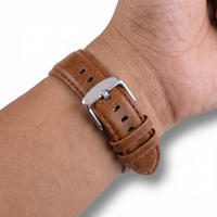 Thumbnail for Crazy Horse Genuine Leather Watchband - Wristshot