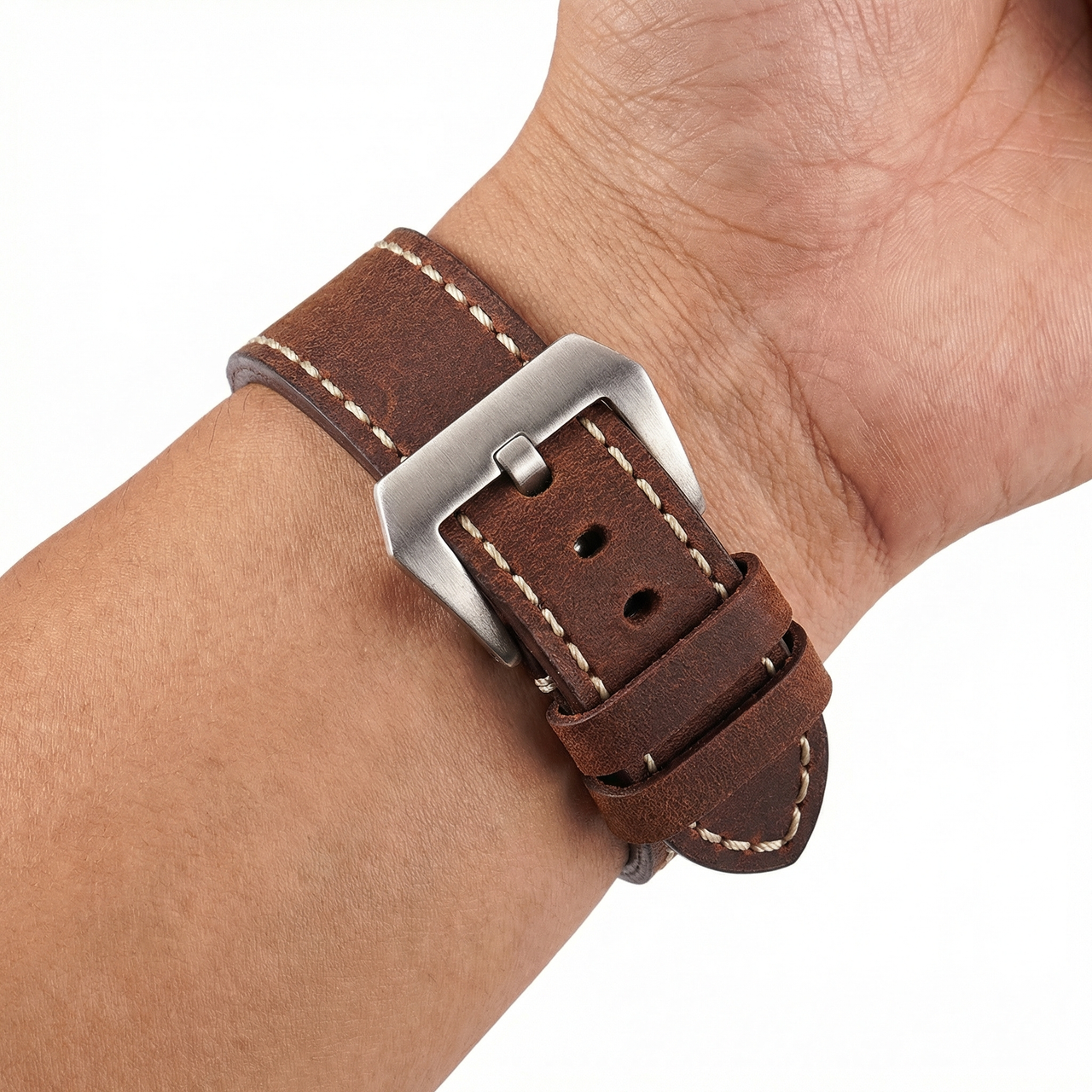 Thick Genuine Leather Crazy Horse Strap with Quick Release - Wristshot