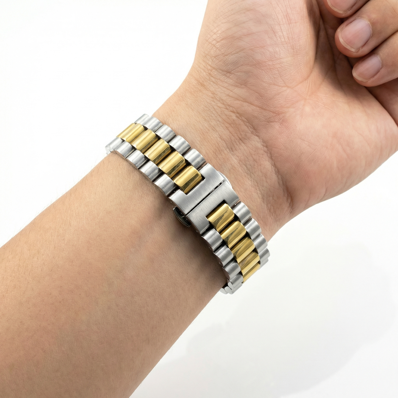 Three Pointer Stainless Steel Strap with  Butterfly Buckle - Wristshot