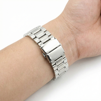 Thumbnail for Stainless Steel Butterfly Deployment Watch Band Buckle - Wristshot