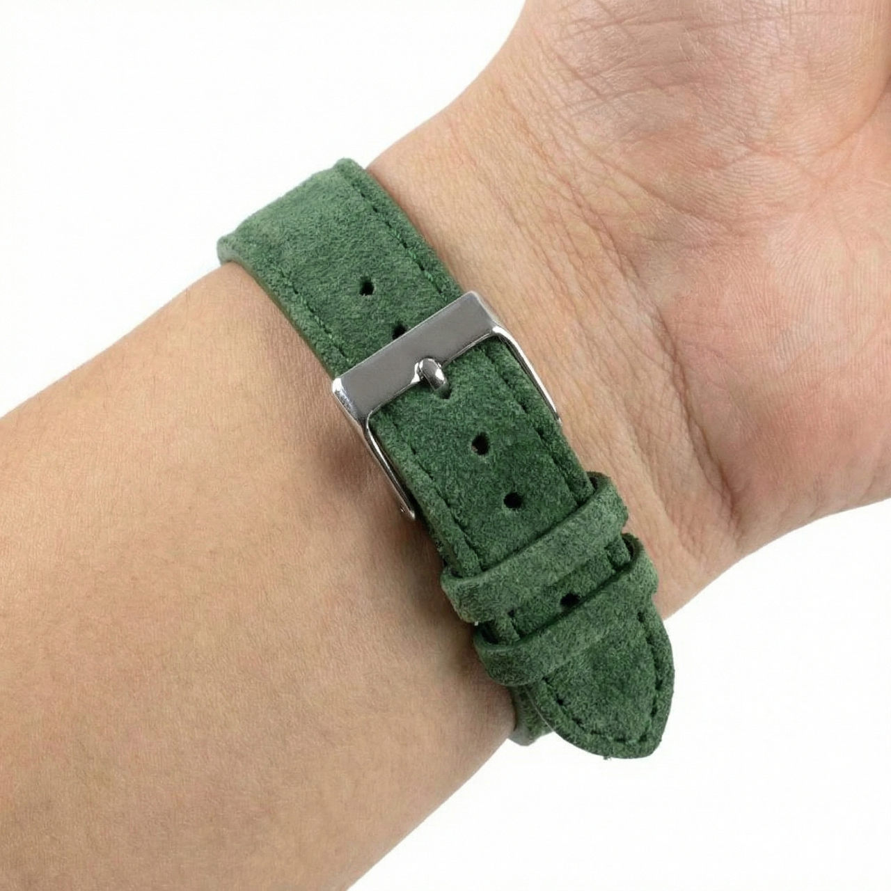 Vintage Suede Leather Watch Strap - Wristshot