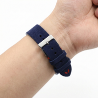 Thumbnail for Blue Suede Leather Watch Strap with Quick Release - Wristshot