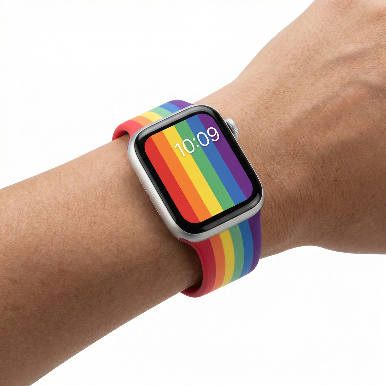 Pride Silicone Apple Watch Strap - Wristshot